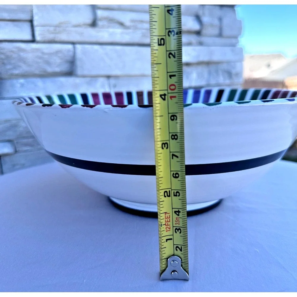DERUTA BELLO Handmade SALAD SERVING BOWL / 9.75in / ITALY MAJOLICA / B Goldsmith